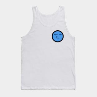 Blue Smirk Face Tank Top